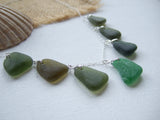 Mermaids Tears - Green Sea Glass Necklace, Sterling Silver 18"
