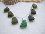 Mermaids Tears - Green Sea Glass Necklace, Sterling Silver 18"