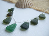 Mermaids Tears - Green Sea Glass Necklace, Sterling Silver 18"