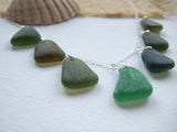 Mermaids Tears - Green Sea Glass Necklace, Sterling Silver 18"