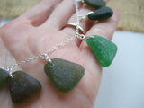 Mermaids Tears - Green Sea Glass Necklace, Sterling Silver 18"