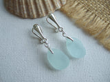 sea glass earrings clip ons 