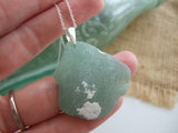 VANUATU COCA COLA Sea Foam with Coral - Sea Glass Necklace