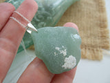 VANUATU COCA COLA Sea Foam with Coral - Sea Glass Necklace