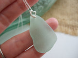 VANUATU COCA COLA Sea Foam Heart - Sea Glass Necklace