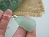 VANUATU COCA COLA Sea Foam Heart - Sea Glass Necklace