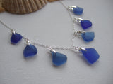 blue scottish sea glass necklace