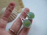 Sea Glass Yellow Cat's Eye Marble Threader Earrings