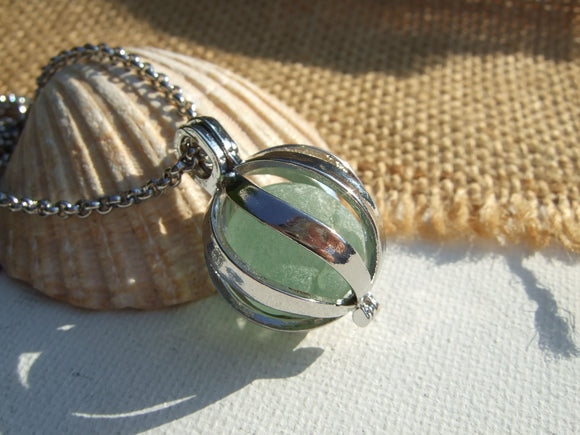 SPECIAL OFFER - Bonfire Sea Glass Codd Marbles - With or Without Locket