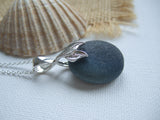 Galaxy Blue Seaham Sea Glass Pendant Mermaid - Sterling Silver