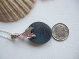 Galaxy Blue Seaham Sea Glass Pendant Mermaid - Sterling Silver