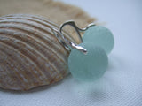 Sea Glass Marble Earrings - Large - Leverback Sterling Silver
