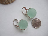 Sea Glass Marble Earrings - Large - Leverback Sterling Silver