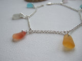 Sea Glass Rainbow Bracelet - Seaham / Scottish Beach Glass