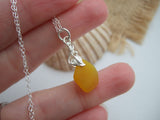 Yellow Sea Glass Flower Necklace - Spanish sea glass pendant