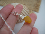 Yellow Sea Glass Flower Necklace - Spanish sea glass pendant