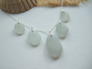 grey sea glass necklace 
