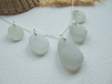 Seaham sea glass necklace - shades of grey 18" sterling silver
