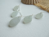 Seaham sea glass necklace - shades of grey 18" sterling silver