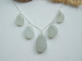 Seaham sea glass necklace - shades of grey 18" sterling silver
