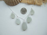 Seaham sea glass necklace - shades of grey 18" sterling silver