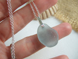 Seaham Grey Sea Glass Necklace - Steel Blue Gray
