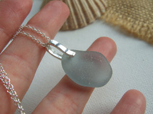 grey sea glass pendant seaham beach find