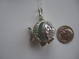 Marble Fish Locket with Sea Glass Codd Marble - Openable