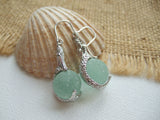 The little Mermaid - Sea Glass Marble Earrings with Mermaid