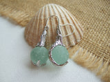 The little Mermaid - Sea Glass Marble Earrings with Mermaid