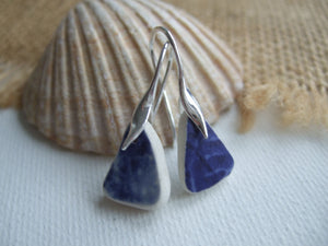 scottish blue sea pottery earrings