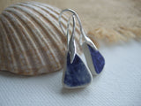 Scottish Sea Pottery Earrings - Midnight Blue Mermaid Tail