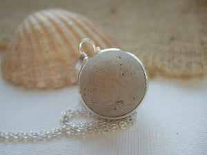 beach found clay marble necklace