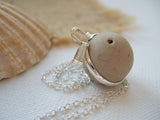 Small Clay Beach Marble Necklace - Silver Plated Band