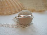 Small Clay Beach Marble Necklace - Silver Plated Band