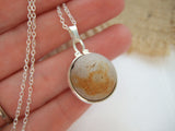 rusty clay beach marble necklace