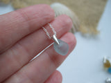 Clavicle Necklace - Dainty Seaham Sea Glass Pendant On Sterling Silver 1