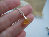 Clavicle Necklace - Dainty Seaham Sea Glass Pendant On Sterling Silver 1