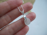 Clavicle Necklace - Dainty Seaham Sea Glass Pendant On Sterling Silver 3