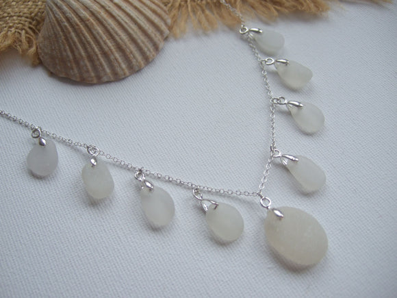 white scottish sea glass necklace