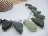 Green sea glass necklace from scotland