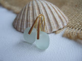 Gold Waterdrops - Sea foam sea glass
