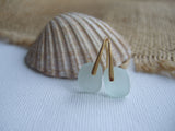 Gold Waterdrops - Sea foam sea glass