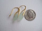 Gold Waterdrops - Sea foam sea glass