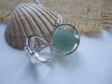 Sea Glass Marble Locket - Sparkly Star Fish & Codd Beach Found Marble, Starfish
