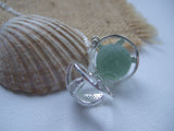 Sea Glass Marble Locket - Sparkly Star Fish & Codd Beach Found Marble, Starfish