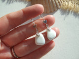 white milk glass heart earrings