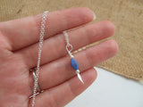 Sea glass bead necklace - blue