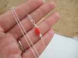 Sea glass bead necklace - red 2