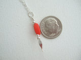 Sea glass bead necklace - red 2